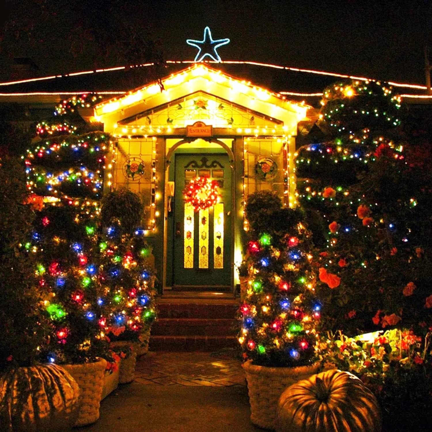 250 LED Warm White and Multicolor Christmas String Lights Indoor Outdoor Waterproof for Garden Patio Party Halloween Christmas Decorations